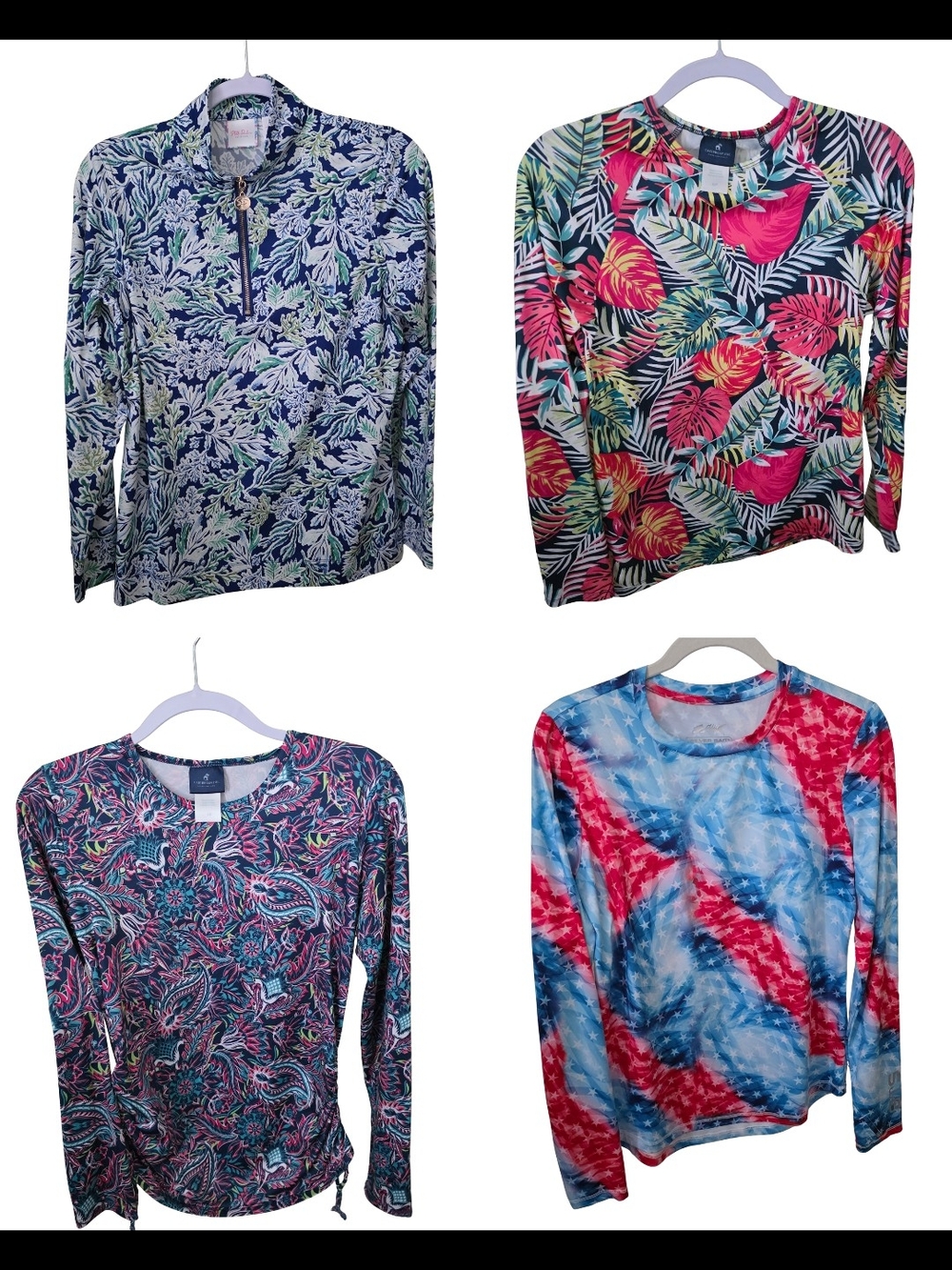 Women's Performance Fishing & Sun Shirt Bundle 4 Tops Small/Medium UPF